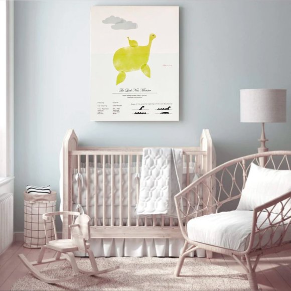 Oopsy Daisy NESSIE Mythical Mommy & Baby LAND OF NOD Canvas Print 18 x 14 - Picture 1 of 7